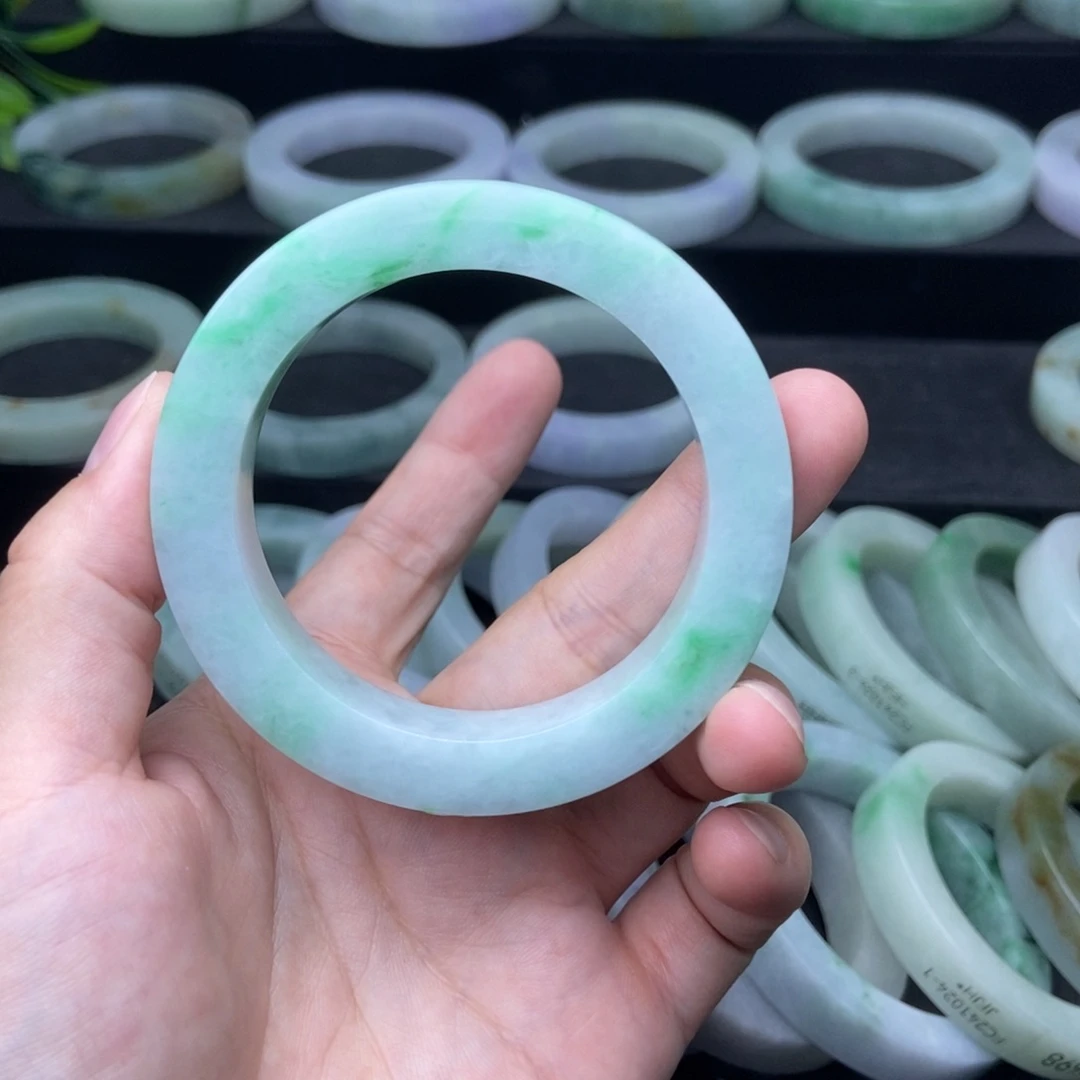 定制翡翠未镶嵌百*翡翠手镯