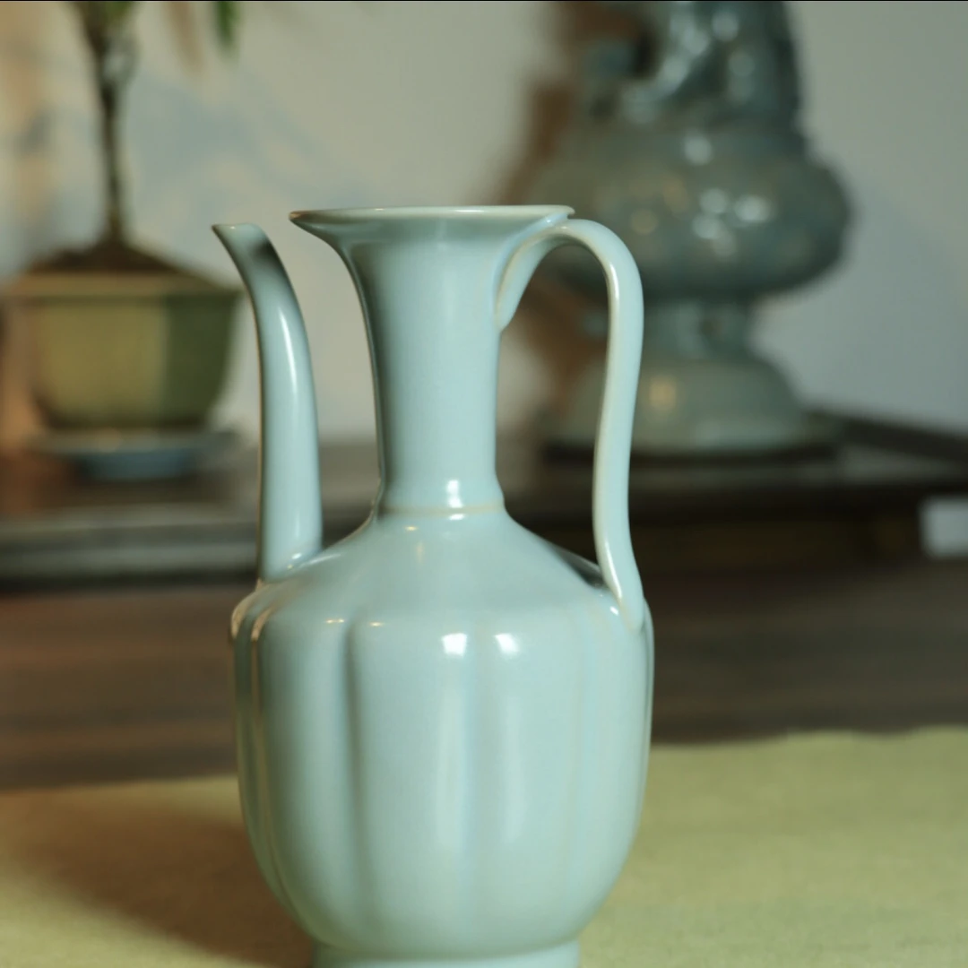 天青釉仿古釉 执壶
