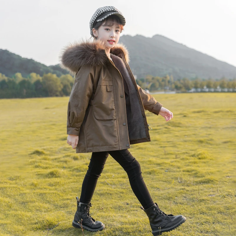 【现货】女童冬装加厚外套洋气童装儿童中大童秋冬派克服DWT5997