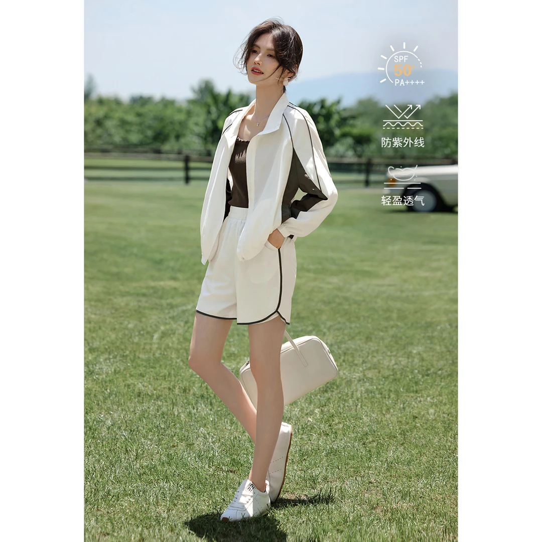 XWI/欣未2025夏休闲防晒值UPF50+长袖短裤两件套套装19992