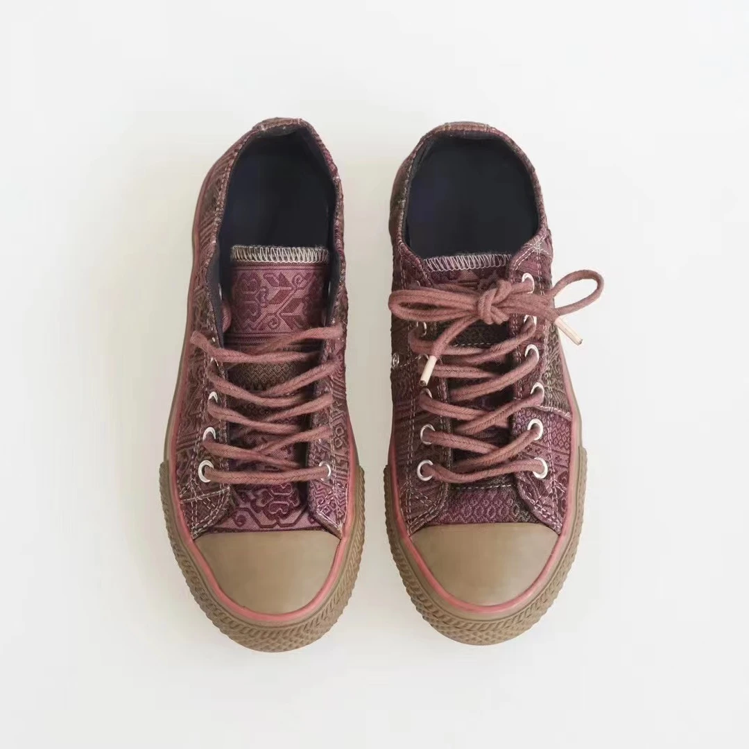 左岸迷香·贞琦坊【老布帆布鞋】植物染款号：Z23SSS0008百搭休闲系带