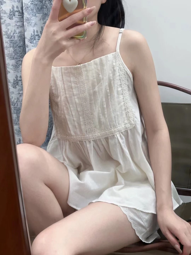 纯棉吊带短裤睡衣家居服