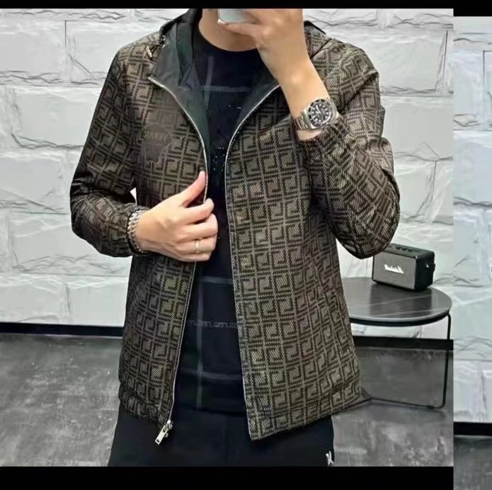 【大咖们】新款男士春秋户外FT满印连帽两面穿夹克外套227777777