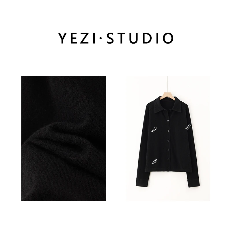 叶子定制【北欧风】山羊.绒插肩袖衬衫式针织开衫24429202-10/26