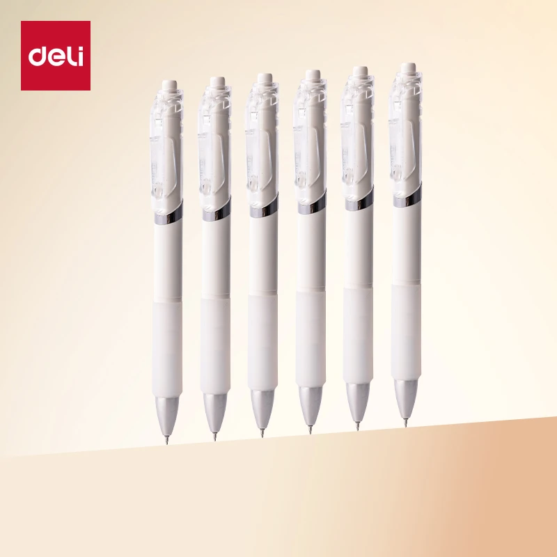 Deli/得力按动中性笔ST笔头学生用签字笔考试刷题黑色水笔SA 388