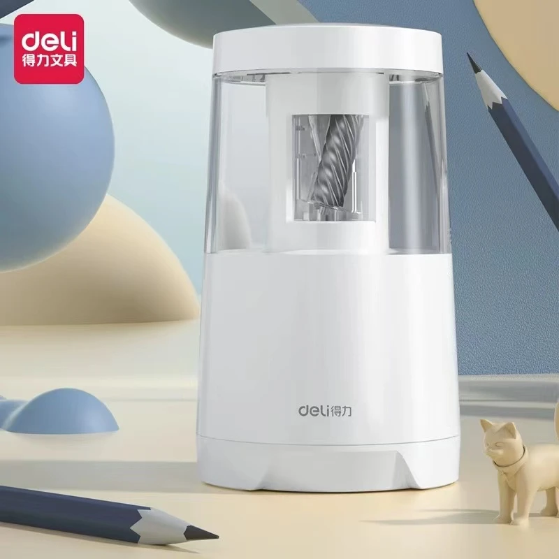 Deli/得力自动削笔机电动卷笔刀转笔刀小学生用双电源削笔 VA5