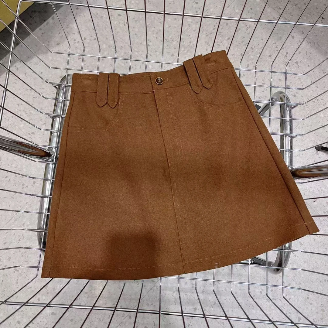 觅裳家 23753新款高腰显瘦细呢半身裙