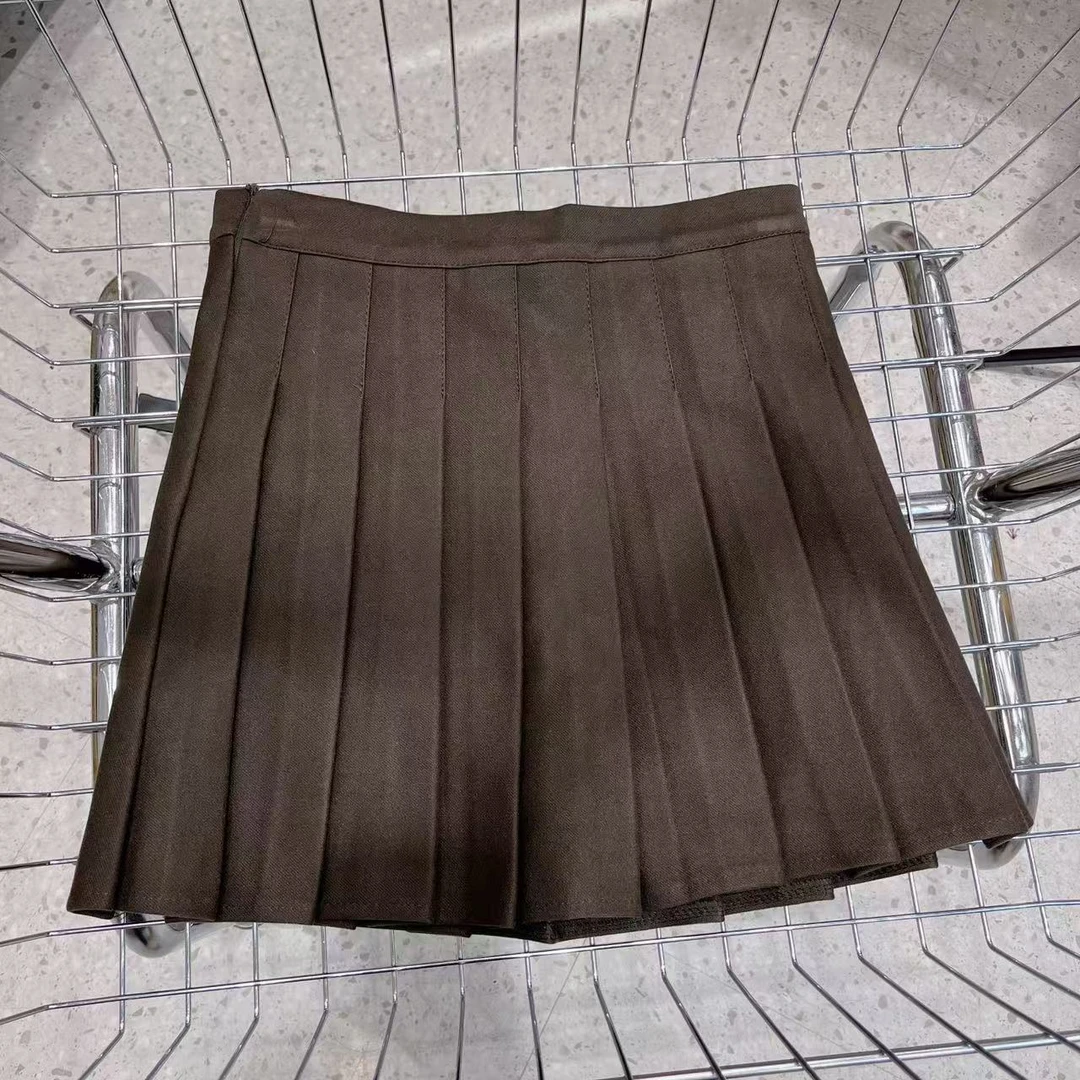 觅裳家 988新款高腰显瘦细呢百褶半身裙