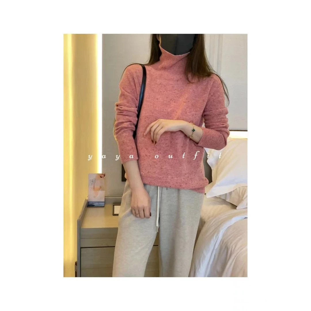 【牙牙甄选】欧货点子沙全羊毛衣秋冬高领打底针织衫内搭上衣33