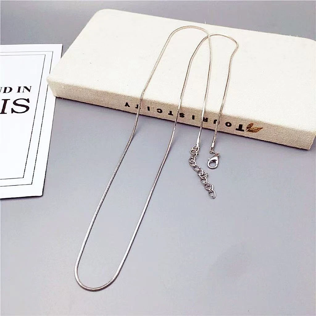 1.5MM蛇骨DIY配饰链钛合金不掉色串珠单链45CM+5CM链子脖颈链子