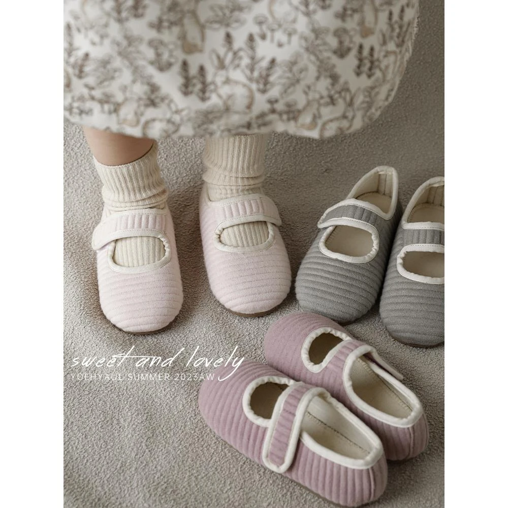 清  幼悠节奏女童春秋撞色包边魔术贴居家圆头娃娃鞋S1182 S1223