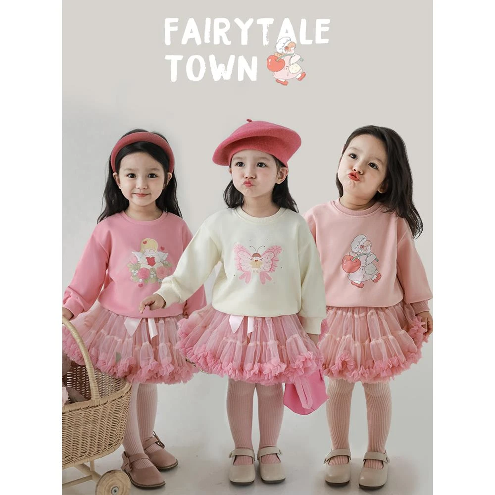 幼悠女童卫衣春秋款卡通可爱印花秋季潮时髦洋气百搭休闲秋装上衣