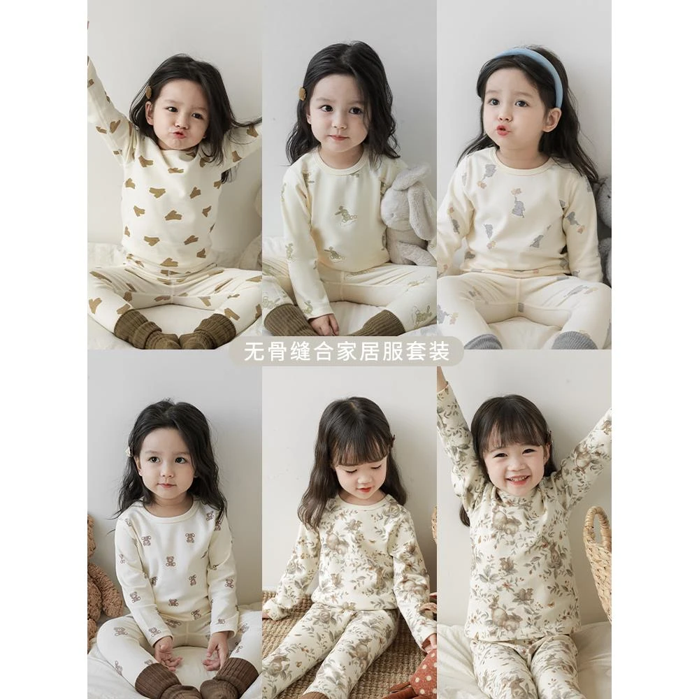 幼悠女童秋装卡通家居服睡衣套装宝宝秋天衣服儿童潮牌服装Q3858