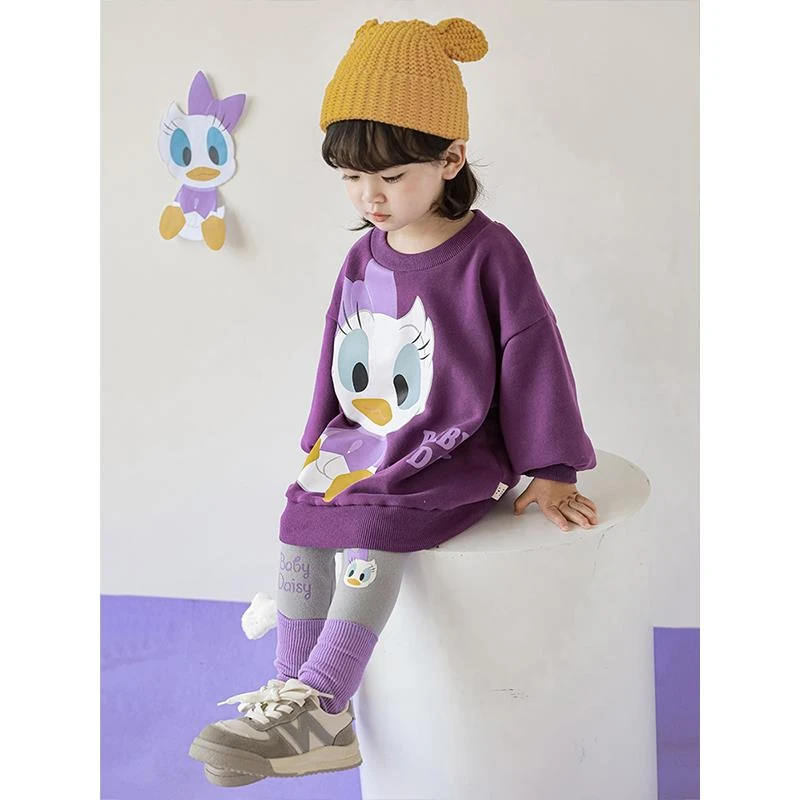 D2354 幼悠一体绒卡通加绒加厚保暖打底儿童宝宝新款秋冬休闲长裤