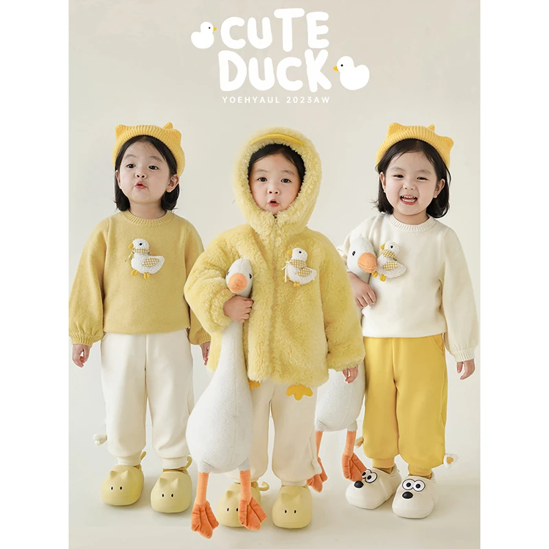 YOEHYAUL/幼悠儿童卡通毛衣女童针织衫洋气宝宝冬季休闲 D2900