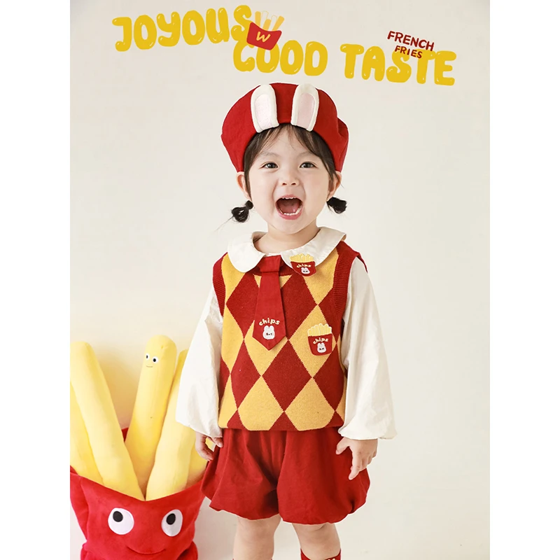 YOEHYAUL/幼悠麦铛铛春秋季卡通徽章儿童男女宝套装C2592 C2593