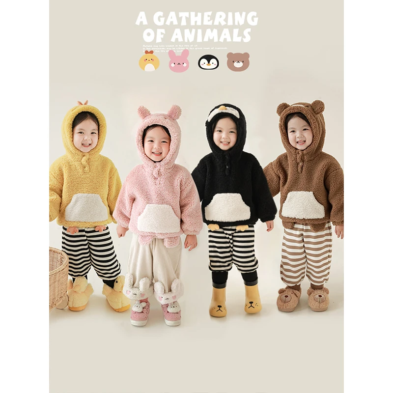 【清】幼悠秋冬百搭女童洋气保暖卡通卫衣外套 D2931 D2932