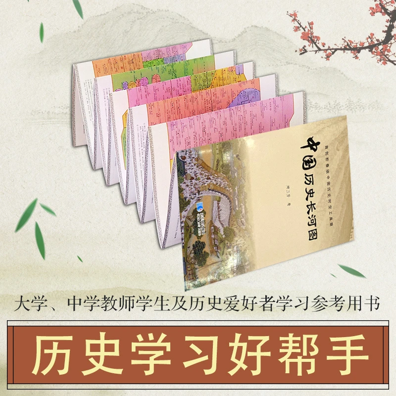 中国历史长河图折叠图 历史地图折叠版袋装双面覆膜防水