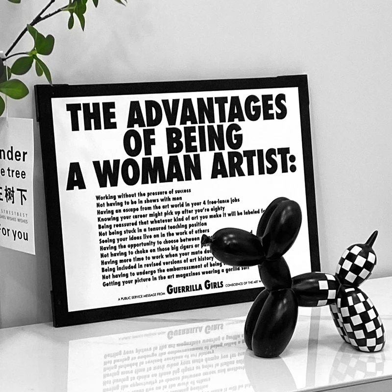 升级磨砂ins黑白字母摆放画女艺术家的独白装饰画卧室桌面艺术