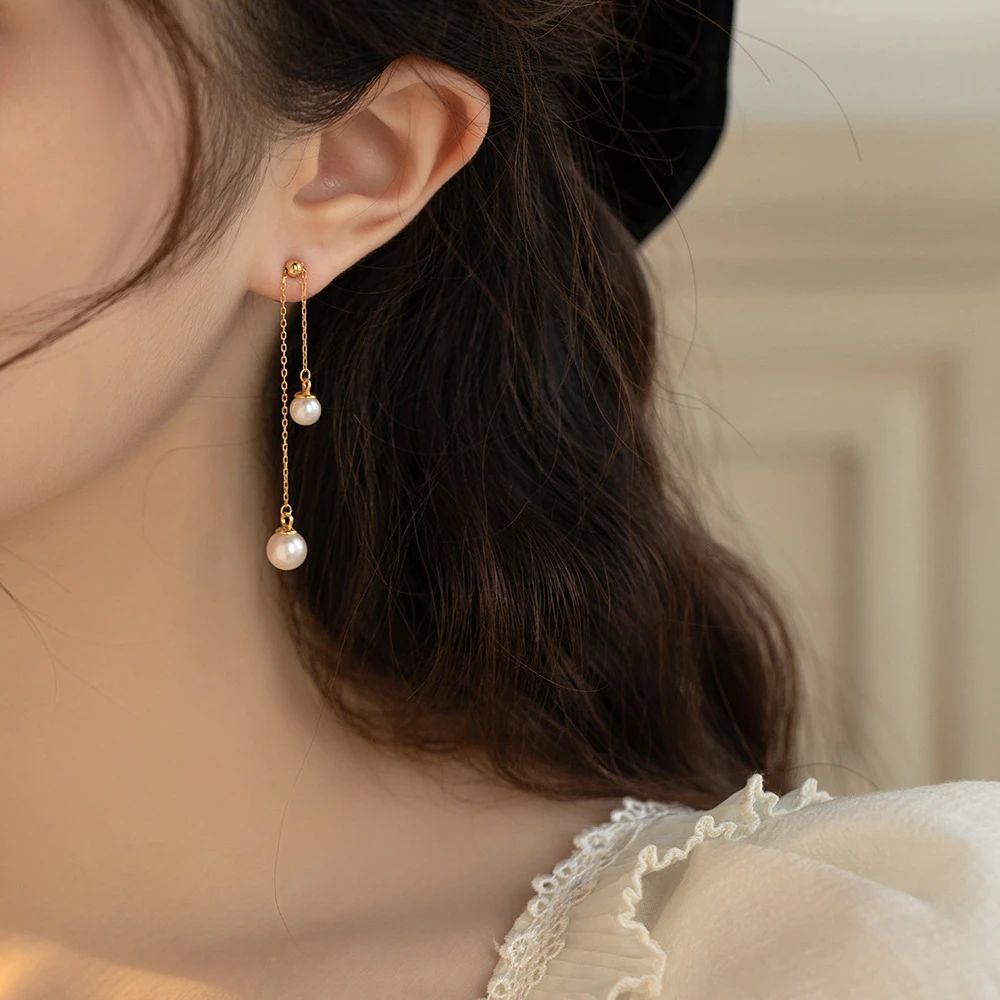 合金仿珍珠耳饰 简约优雅女高级感超仙个性百搭气质时尚耳环耳饰