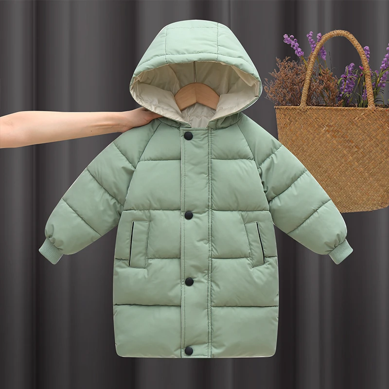 新款儿童棉服男女童过膝棉袄中长款宝宝棉服冬季保暖加厚婴儿外套