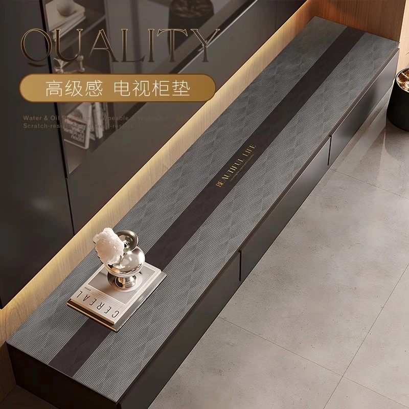 电视柜垫餐边柜垫轻奢高级感防水防油免洗防烫茶几桌布台面保护垫