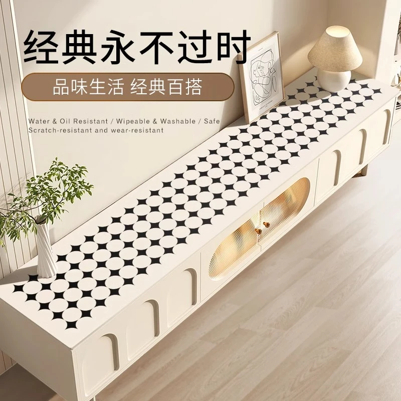 轻奢高级感电视柜桌布防水防油免洗餐桌垫玄关柜鞋柜桌面保护垫子