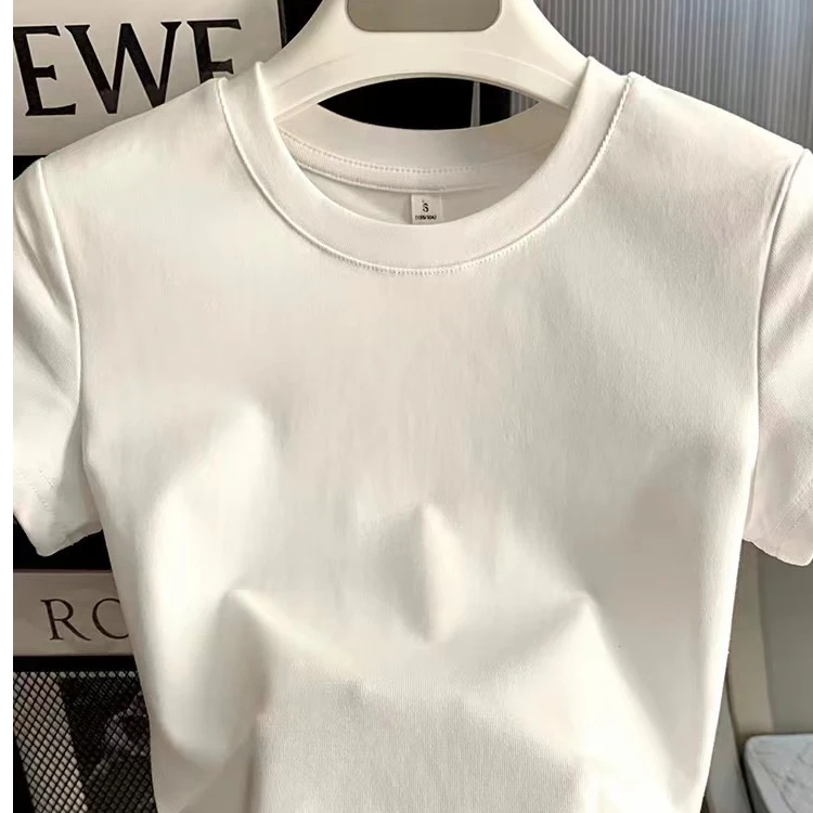 ss 轻奢高订秋冬季节必备款式女装百搭短袖白色时尚休闲夏季简约