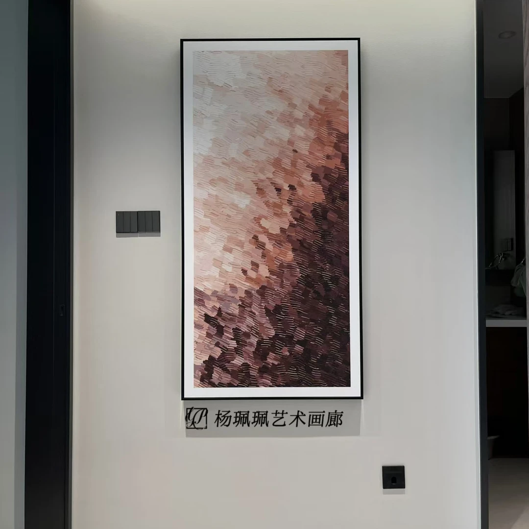『暖日柔韵』极简现代风格玄关画艺术晶瓷