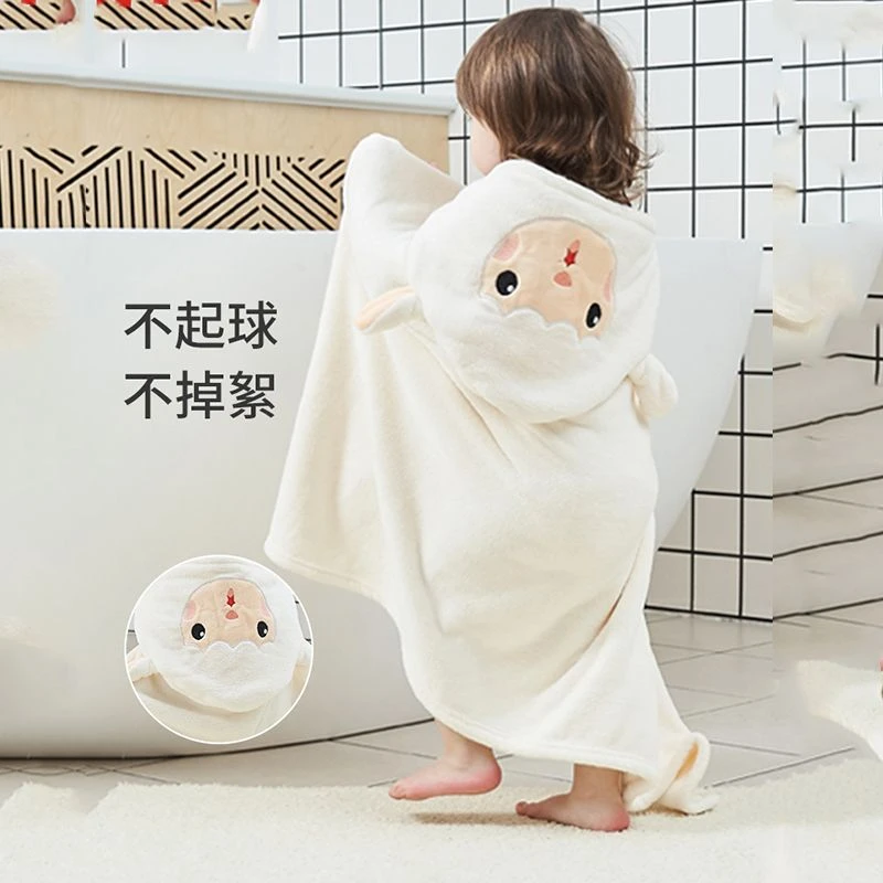 婴幼儿童浴巾男女宝a类带帽斗篷可穿可裹浴袍比纯棉吸水速干秋冬