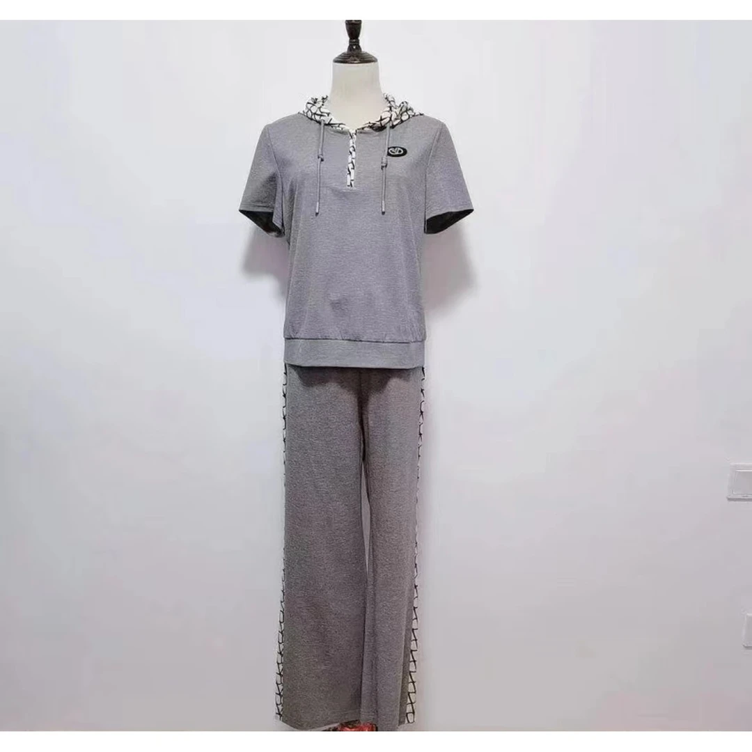 051#【木兮兮专属】2024年夏季新气质时尚休闲中字母帽子套装