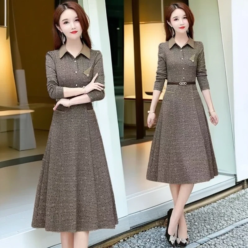 26#【木兮兮专属】2026年秋冬新款气质休闲百搭显瘦中长款连衣裙