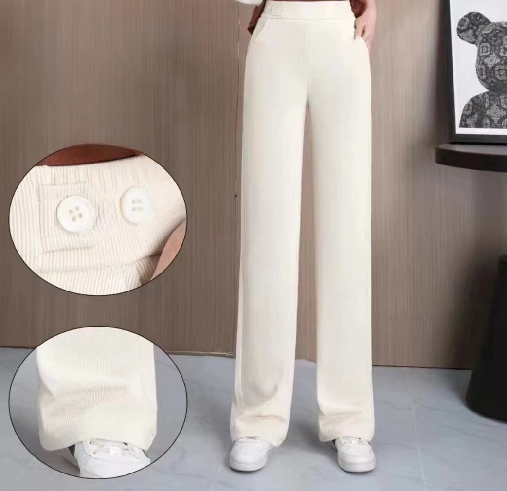 2362#杏【木兮兮专属】2024夏季新款洋气时尚减龄显瘦百搭休闲裤