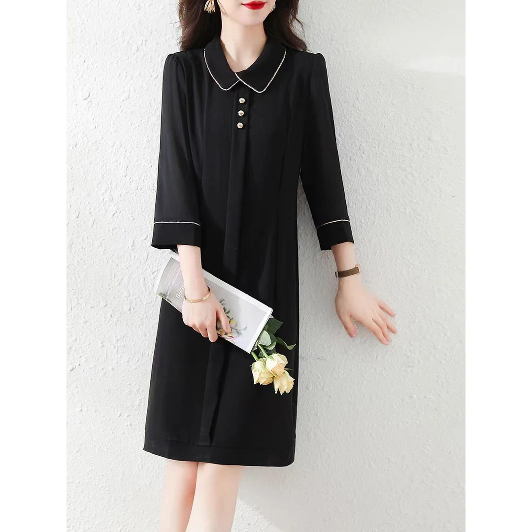 5030#【木兮兮专属】2026年春季新款气质修身显瘦时尚中长款连衣裙