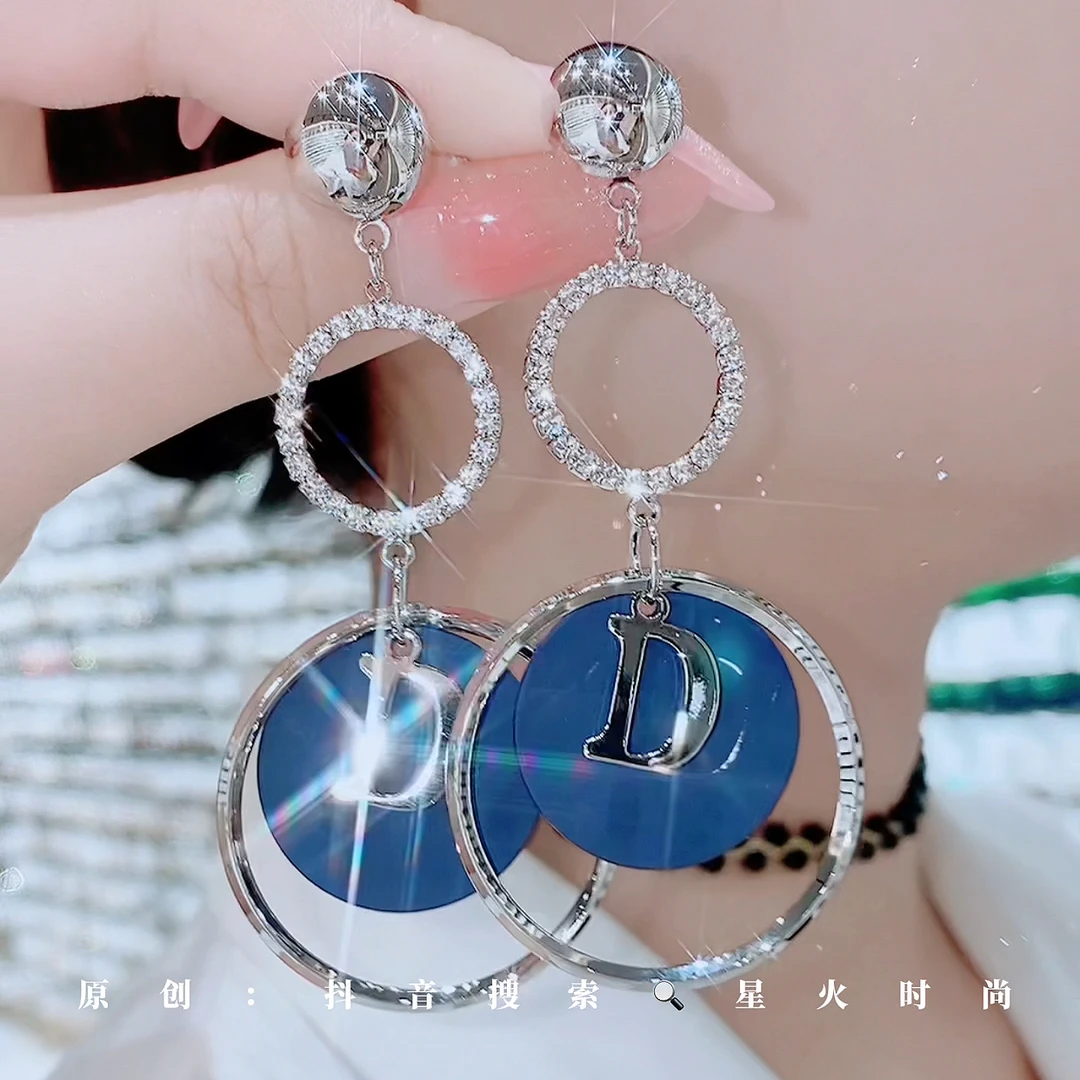 铜合金玻璃耳饰 119-个性时尚简约大气高级气质灵动爆款耳环