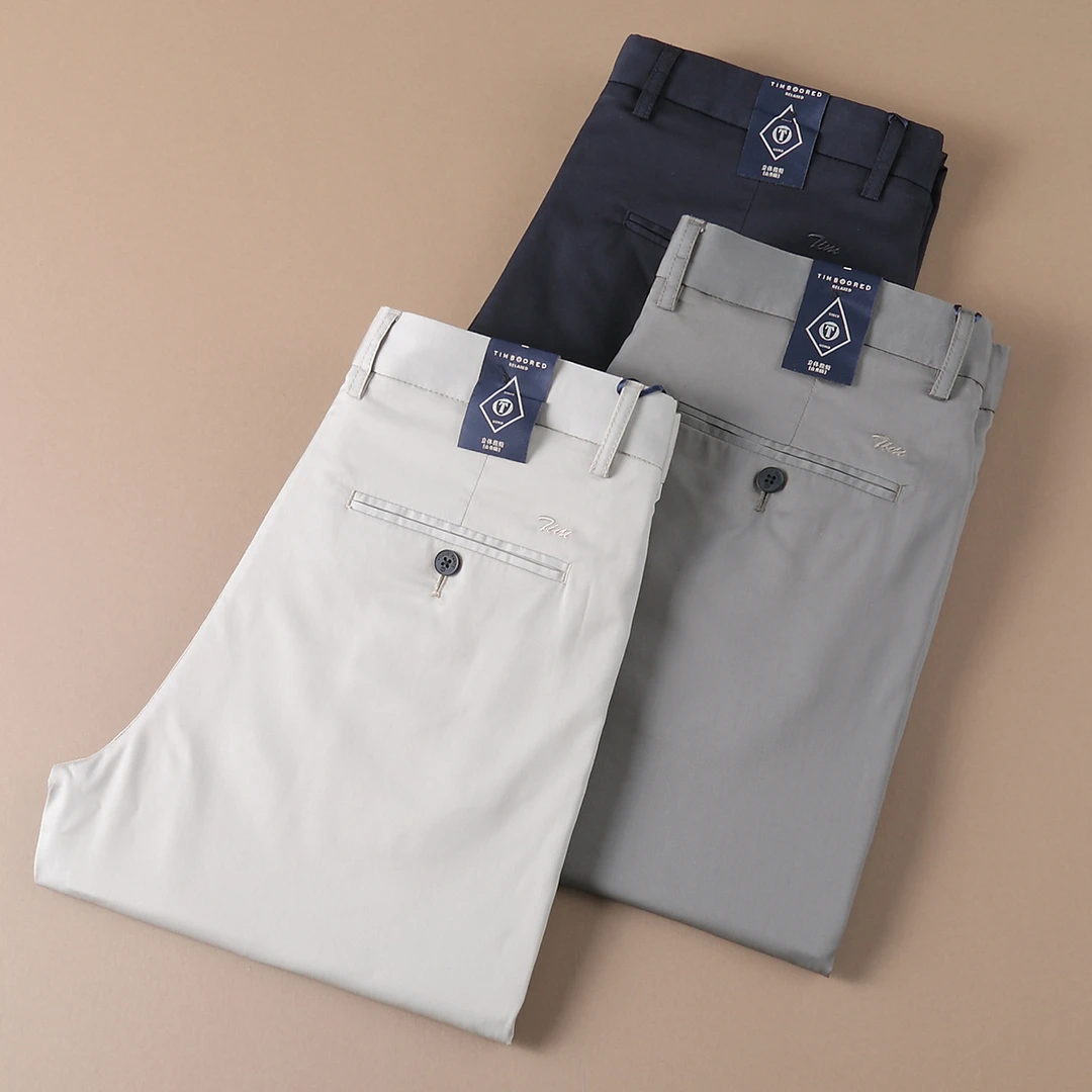 莱赛尔冰丝直筒休闲裤进口夏季薄款弹力柔顺百搭春夏长裤男士商务