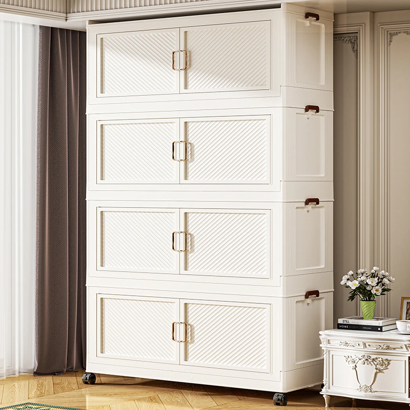 双开门超大收纳柜100宽置物柜折叠衣柜客厅家用储物柜收纳储物柜