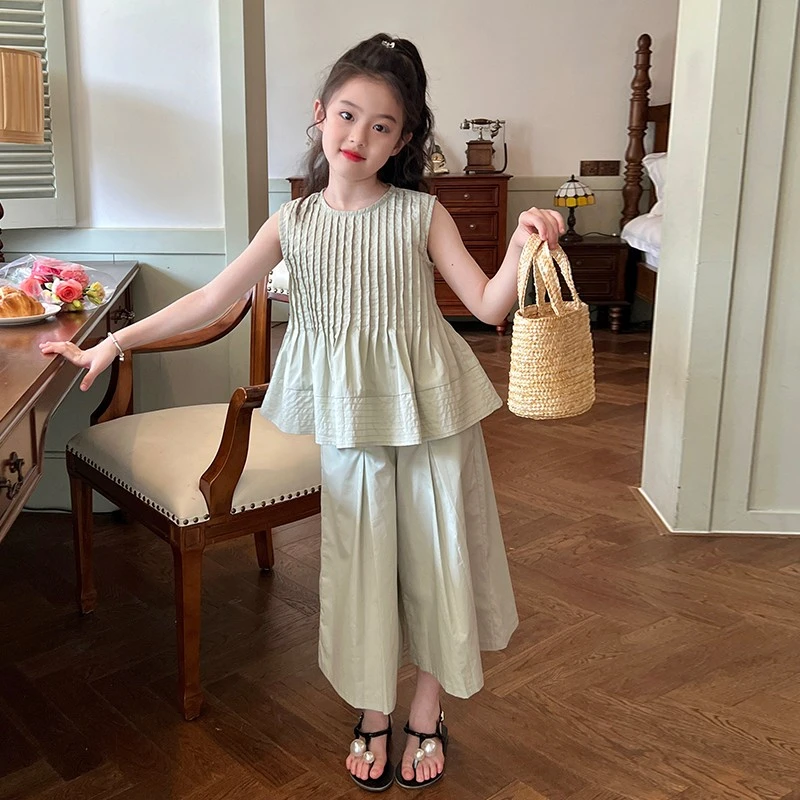 【清仓】童装女童韩版休闲套装夏装2024新款儿童宽松背心两件套