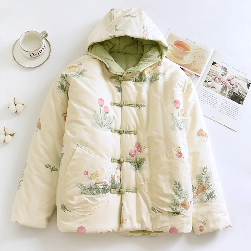 87 冬季新款纯手工棉花连帽款休闲棉服加厚保暖外套宽松棉衣