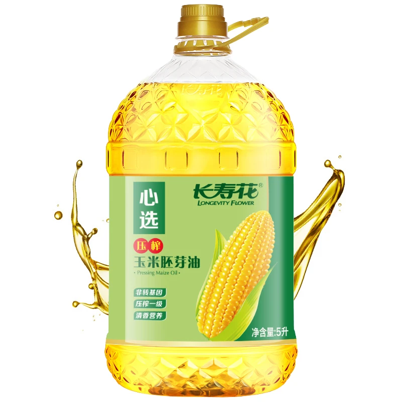 长寿花玉米油5L*1桶装非转基因物理压榨家用烘焙营养食用植物油