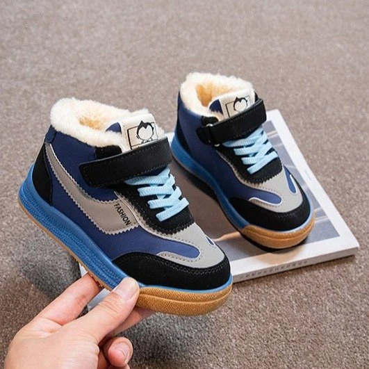 2024年男童棉鞋冬新款加绒加厚儿童运动鞋中大童保暖男孩二棉板鞋