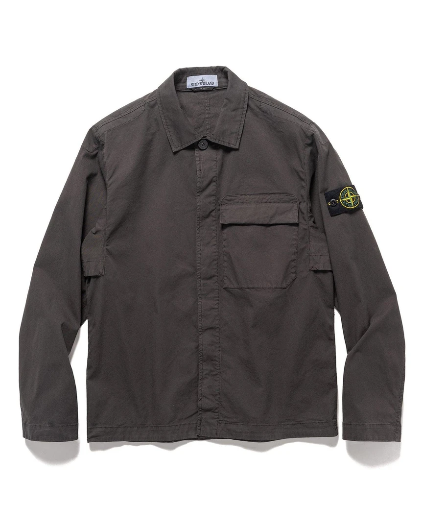 现货Stone Island石头岛单口袋衬衫夹克 24款 炭灰色 专柜4000