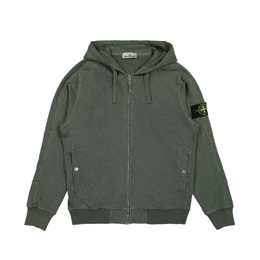 Stone Island石头岛针织拉链卫衣 24新款 复古绿色 专柜4k