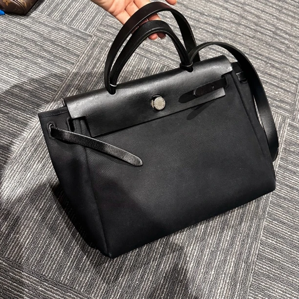 95新 Hermes/爱马仕 聪聪/爱马仕herbag黑色斜挎