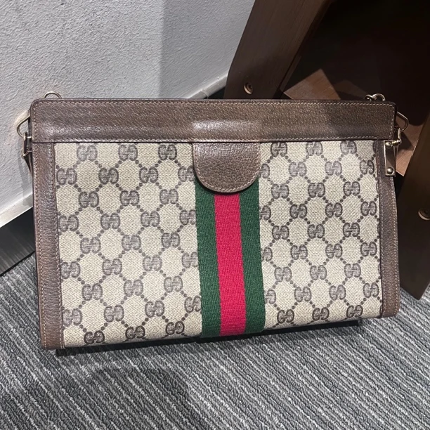 95新 GUCCI/古驰 gucci老花夹子单肩包/6445291