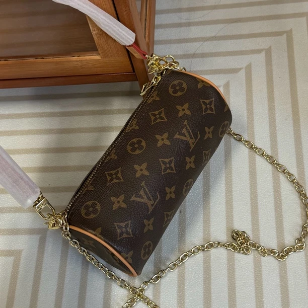 99新 LouisVuitton/路易威登 黄皮巴比龙斜挎手提包
