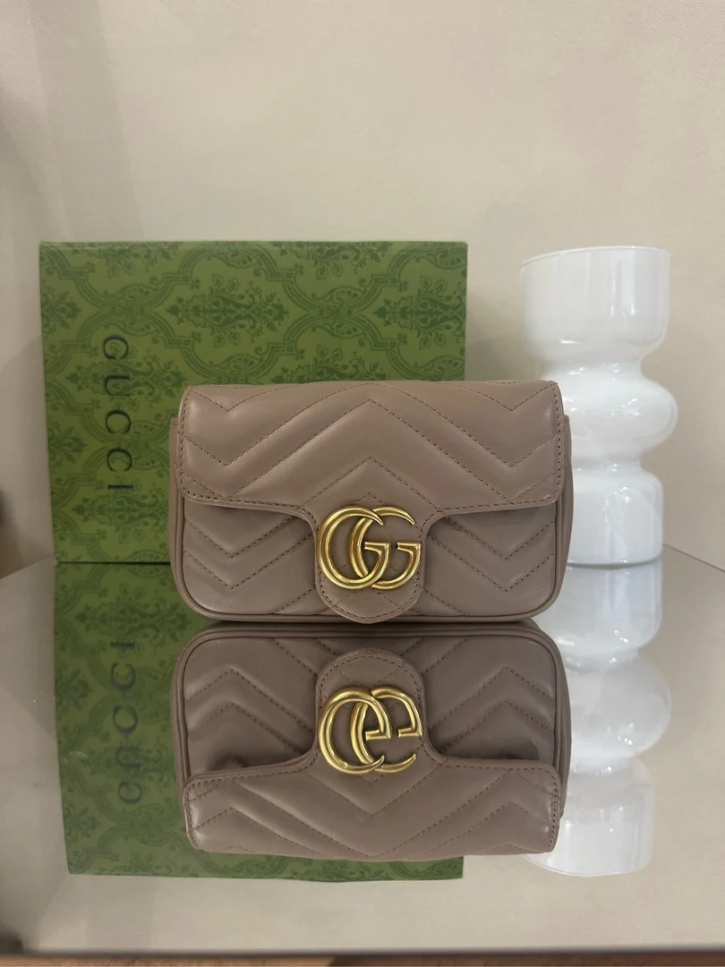 95新 GUCCI/古驰 gucci古驰迷你奶茶色马蒙/9457103