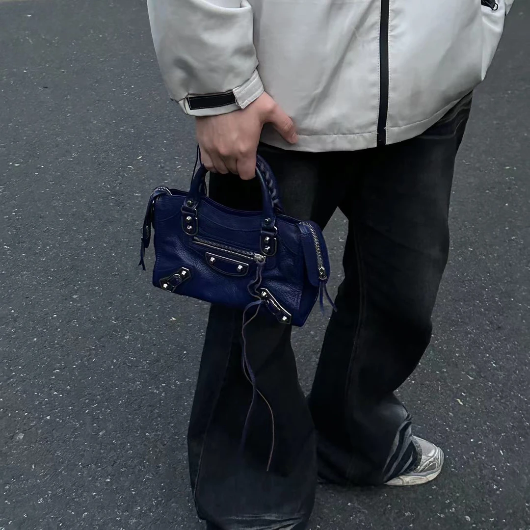 95新 Balenciaga/巴黎世家 巴黎世家蓝色机车包/5646811