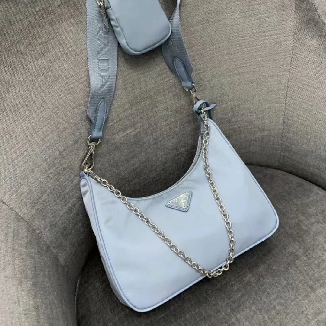 95新 Prada/普拉达 普拉达三合一蓝色斜挎包/4599262