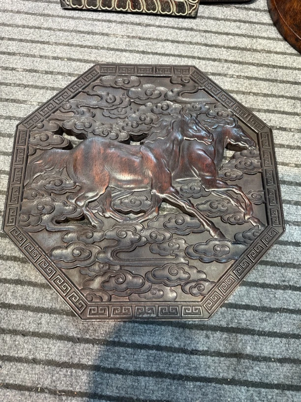 紫檀 马到成功。双骏图